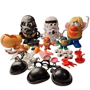 Huge Lot 60+ Mr Potato Head Mixed Pieces Parts Hasbro Star Wars Misc